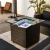 Streamdale Furniture Streamdale 30" Outdoor Fire Table With Glass Rocks And Rain Cover