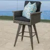 Streamdale Furniture Streamdale 30" Outdoor Wicker Barstool With Water Resistant Cushions 1pc
