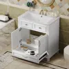 Streamdale Furniture Streamdale 30" Resin Sink Vanity With Solid Wood Frame Cabinet