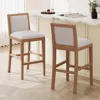 Streamdale Furniture Streamdale 30.5" Rubber Wood Barstools (set Of 2) With Cushion