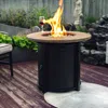 Streamdale Furniture Streamdale 30inch Round Fire Pit Table Propane Fire Table With Lava Rocks