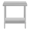 Streamdale Furniture Streamdale 30"x24" Stainless Steel Kitchen Prep Table W/ Under Shelf