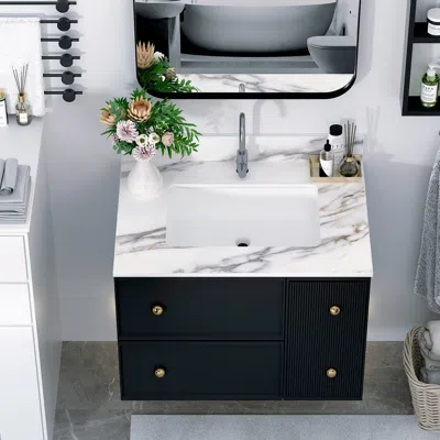 Streamdale Furniture Streamdale 31" Carrara White Vanity Top With Undermount Sink