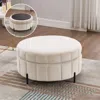 Streamdale Furniture Streamdale 31.5" Beige Velvet Storage Ottoman With Reversible Lid