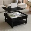 Streamdale Furniture Streamdale 31.5" Fluted Lift-top Coffee Table With Storage (black)