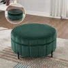Streamdale Furniture Streamdale 31.5" Green Velvet Storage Ottoman With Reversible Lid