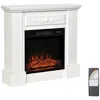 Streamdale Furniture Streamdale 32" Electric Fireplace With Mantel, Led Flame, Remote, 1400w, White In White