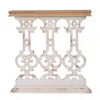 Streamdale Furniture Streamdale 32" X 12" X 32" Classic Vintage White Wash Console Table With Brown