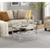 Streamdale Furniture Streamdale 32.48" Modern Chrome Coffee Table, Stone Top, Sturdy Frame In Neutral