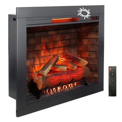 Streamdale Furniture Streamdale 33" Electric Fireplace Insert With Trim Kit, Touch Panel, Sound