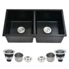 Streamdale Furniture Streamdale 33 L X 18 W Double Bowl Undermount Kitchen Sink With Basket