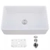 Streamdale Furniture Streamdale 33 L X 20 W Single Basin Ceramic Farmhouse Kitchen Sink With Basket