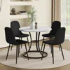 Streamdale Furniture Streamdale 33" Round Dining Table & 4 Black Linen Chairs