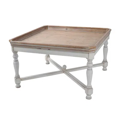 Streamdale Furniture Streamdale 33x33x19" Square Alcott Coffee Table, French Countory Tray Table