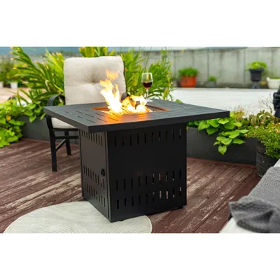 Streamdale Furniture Streamdale 34" Steel Gas Fire Pit Table For Outdoor Spaces