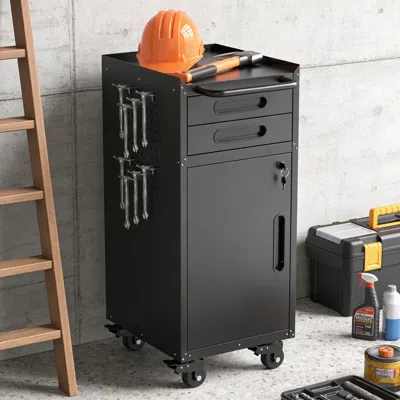 Streamdale Furniture Streamdale 34.3" Narrow Rolling Tool Cabinet - Space-saving Garage Storage