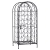 Streamdale Furniture Streamdale 35 Bottle Wrought Iron Wine Rack Cabinet With Lock - Black