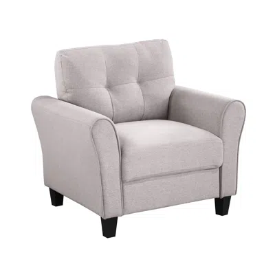 Streamdale Furniture Streamdale 35" Modern Living Room Armchair Linen Upholstered Couch Furniture In Gray