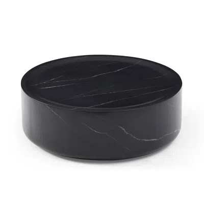 Streamdale Furniture Streamdale 35.43" Black Marble Coffee Table, Modern & No Assembly Needed