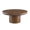 Streamdale Furniture Streamdale 35.98inch Round Coffee Table With Cylindrical Leg,wood Veneer Tabletop Table,rounded Sofa