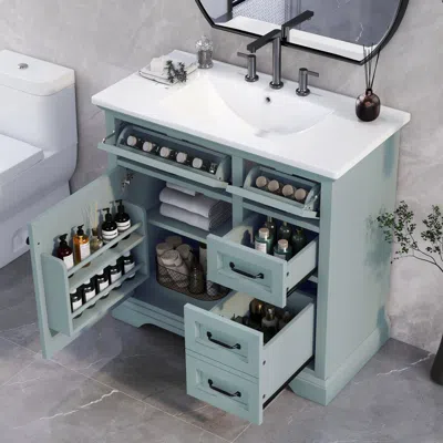 Streamdale Furniture Streamdale 36" Bathroom Vanity Sink, Drawers, Soft Close Hinges