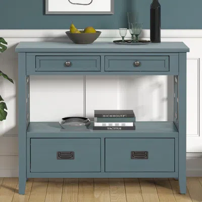Streamdale Furniture Streamdale 36" Farmhouse Pine Wood Console Table Entry Sofa Table With 4 In Gray