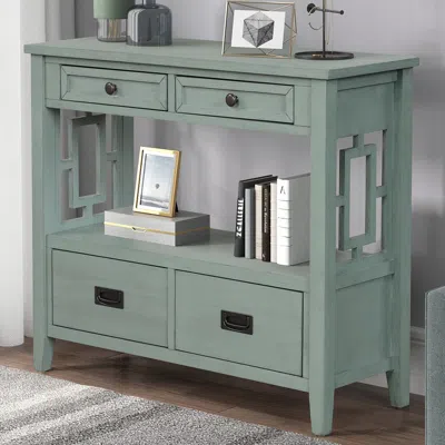 Streamdale Furniture Streamdale 36" Farmhouse Pine Wood Console Table Entry Sofa Table With 4