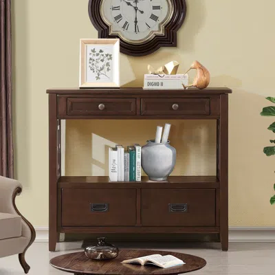 Streamdale Furniture Streamdale 36" Farmhouse Pine Wood Console Table Entry Sofa Table With 4