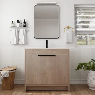Streamdale Furniture Streamdale 36 Inch Bathroom Vanity Plywood With 2 Drawers