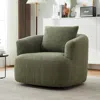 Streamdale Furniture Streamdale 360 Swivel Accent Barrel Chair With Throw Pillow