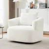 Streamdale Furniture Streamdale 360 Swivel Accent Barrel Chair With Throw Pillow