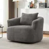 Streamdale Furniture Streamdale 360 Swivel Accent Barrel Chair With Throw Pillow