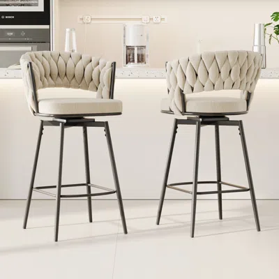 Streamdale Furniture Streamdale 360 Swivel Bar Chairs (set Of 2) - Modern Kitchen Stools
