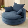 Streamdale Furniture Streamdale 360 Swivel Barrel Chair With Pillows - Blue