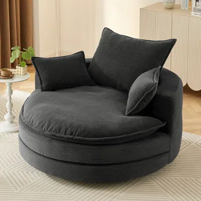 Streamdale Furniture Streamdale 360 Swivel Barrel Chair With Pillows