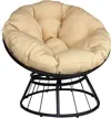 Streamdale Furniture Streamdale 360° Swivel Papasan Chair With Uv-resistant Cushion And Aluminum Frame