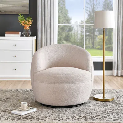 Streamdale Furniture Streamdale 360 Swivel Teddy Sherpa Barrel Chair