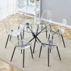 Streamdale Furniture Streamdale 36.6" Glass Table & 6 Transparent Chairs