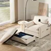 Streamdale Furniture Streamdale 38" Sofa W/ Storage Ottoman, Usb, Phone Holder, Pockets, Wide Chaise, Chenille