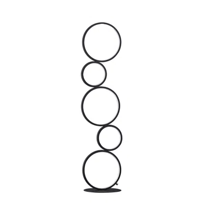Streamdale Furniture Streamdale 38.5" In Else Nordic 5-ring Shaped Matte Black Led Metal Table Lamp