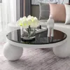 Streamdale Furniture Streamdale 38.6" Inch Round Tempered Glass Table Top Black Glass 1/2" Inch