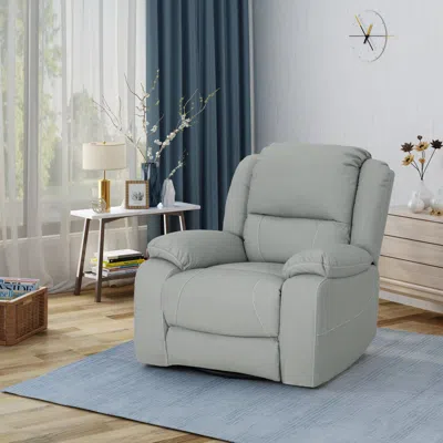 Streamdale Furniture Streamdale 39" Wide Faux Leather Manual Swivel Standard Recliner