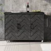 Streamdale Furniture Streamdale 3d Wave Stripes Kitchen Island With Drop Leaf