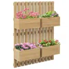 Streamdale Furniture Streamdale 4 Box Raised Garden Bed With Trellis For Vine Flowers & Climbing Plants