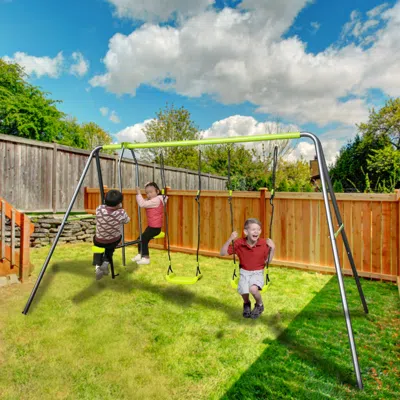 Streamdale Furniture Streamdale 4-child Metal Swingset Face-to-face Swing & 2 Swing Seats