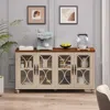 Streamdale Furniture Streamdale 4-door Antique European Cabinet With Tempered Glass