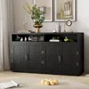 Streamdale Furniture Streamdale 4-door Classic Sideboard With Open Storage And Adjustable Shelves Perfect For Kitchens