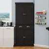 Streamdale Furniture Streamdale 4-door Kitchen Pantry, Drawer & Shelves, Black