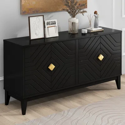 Streamdale Furniture Streamdale 4-door Sideboard Cabinet With Handles And Adjustable Shelf