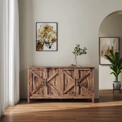 Streamdale Furniture Streamdale 4-door Storage Cabinet With Open Shelving
